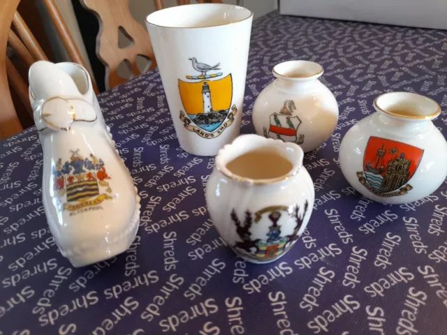 Crested China Job Lot 5 Pieces 3 Goss.gemma And Swan.