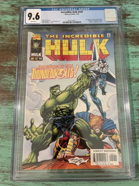 Incredible Hulk 449 CGC 9.6 1st Appearance Thunderbolts 1997 Marvel Comics