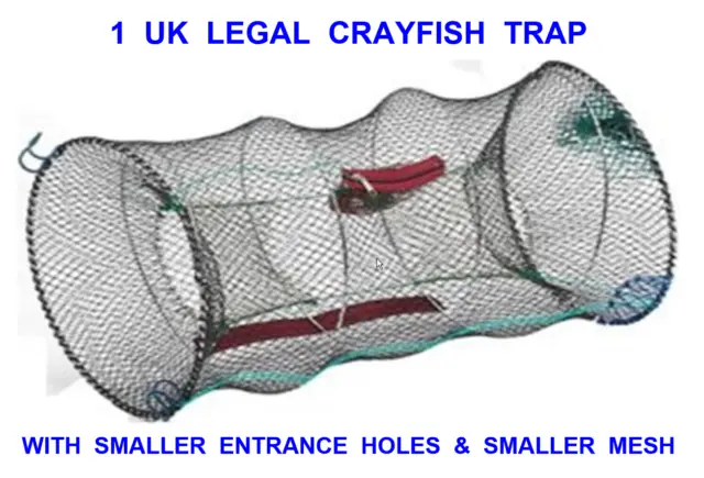 1 UK LEGAL Crayfish Trap+Line Live Bait Keep Net Crab Shrimp Prawn