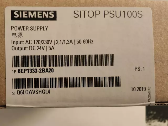 Siemens Power Supply Sitop PSU100S 6EP1333-2BA20