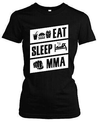 EAT Sleep MMA donna malvagia T-SHIRT | combattere box fight Fun