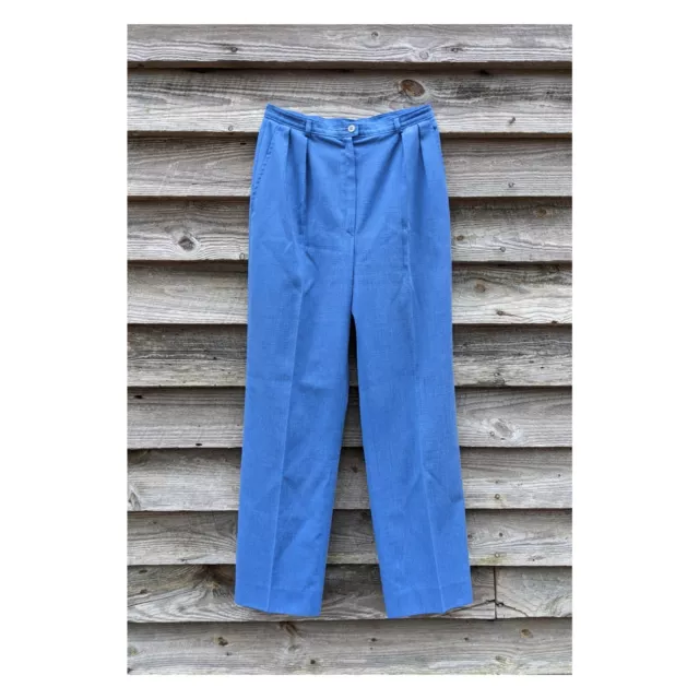Vtg PENDLETON High Rise Pleated Pants, Country Sophisticates, Blue Linen & Silk