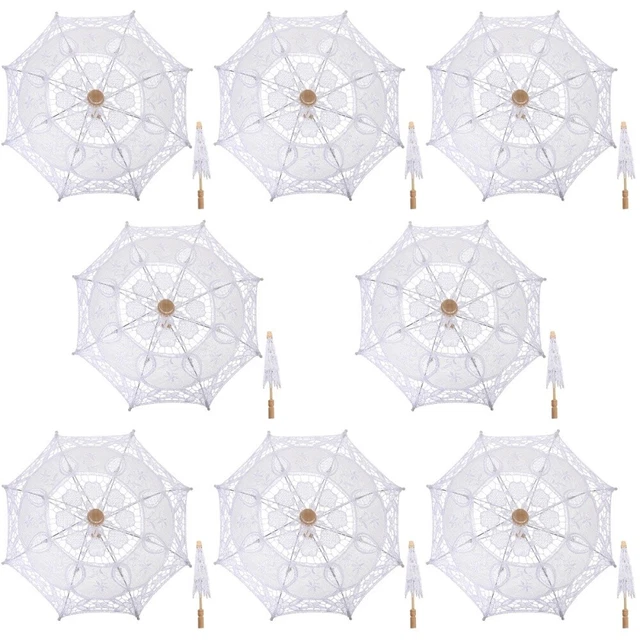 8x Ombrellone Ricamo Costume Ombrellone Cosplay Ombrello Sposa Ombrello Doccia
