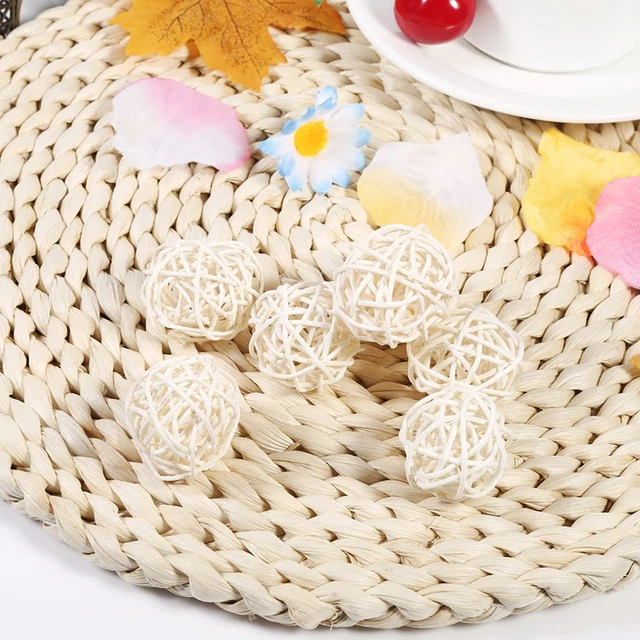 20 piezas bolas decorativas de ratán blancas adornos boda Navidad fiesta de cumpleaños