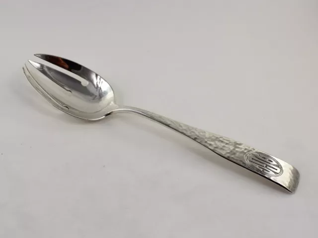 Schofield Elizabeth Tudor Hammered Sterling Silver Pierced Serving Spoon- 8 3/4"