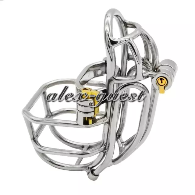 Stainless Steel Male Chastity Device Mamba Cage Men Cobra Metal Lock Belt  US **