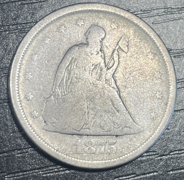 1875-S Twenty Cent Piece Good Silver 20 Cents Coin