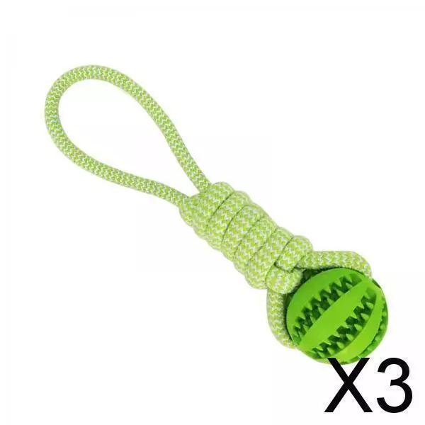 3X Dog Ball with Rope Interactive Dog Toy for Puzzle Feeders Dog Rope Toy Green