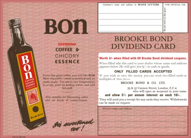 Brooke Bond Dividend Card.  'Photo Shop' cleaned reproduction.