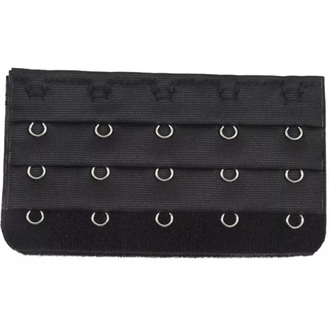 Black 5 Rows Hook and Eye Tape Extension Bra Strap Extender 5 Pcs for Women R5M5