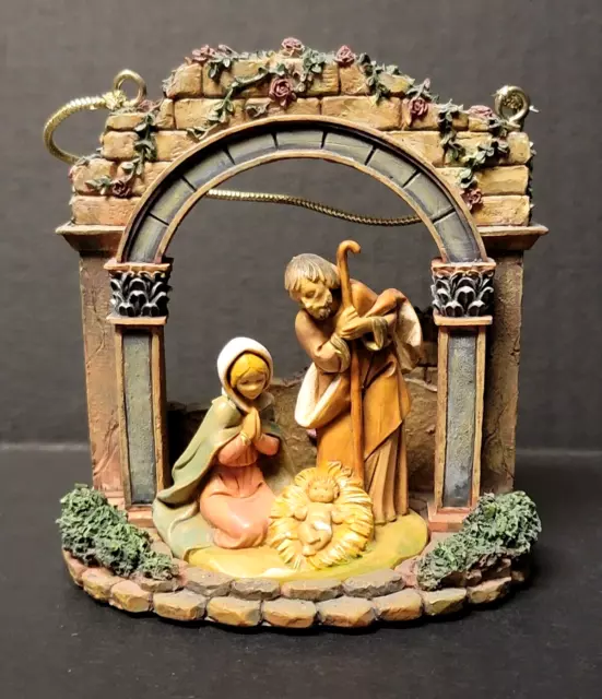 Fontanini Nativity Scene 2000 Christmas Tree Ornament Ceramic Porcelain Vintage