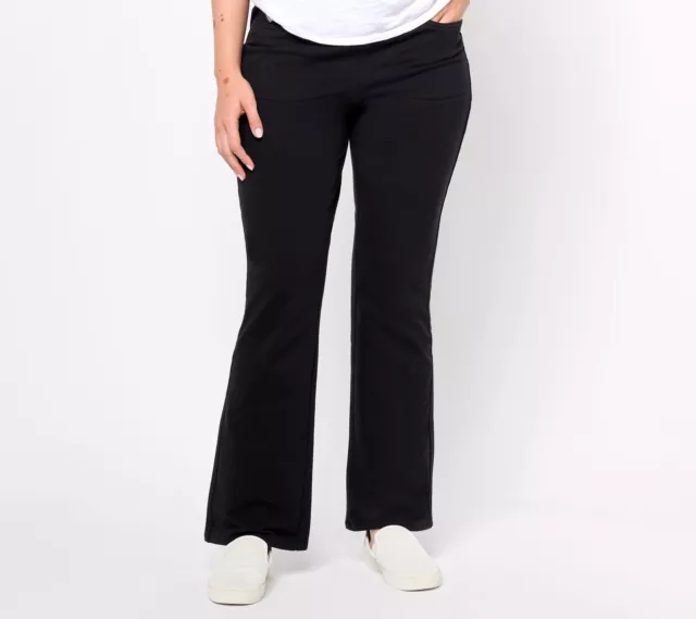 Quacker Factory Women's Pants Sz XL DreamJeannes Pull-On Black A619233