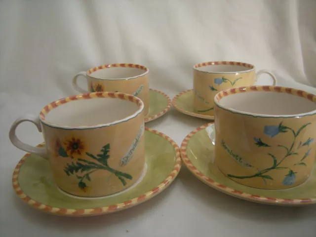 Four X Royal Stafford"Gardeners Journal" Cups & Saucers. 2