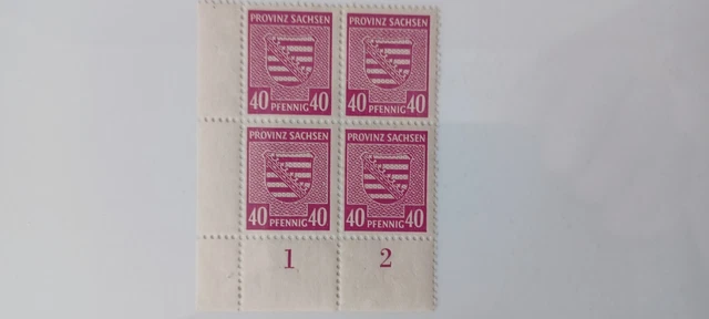  Briefmarken Provinz Sachsen  4x40 Pfennig 1945 Block SBZ  postfrisch