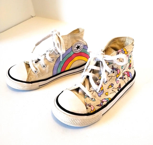 Converse All Star Chuck Taylor 663994C Kids Rainbow Unicorn Shoe Sneakers Size 9