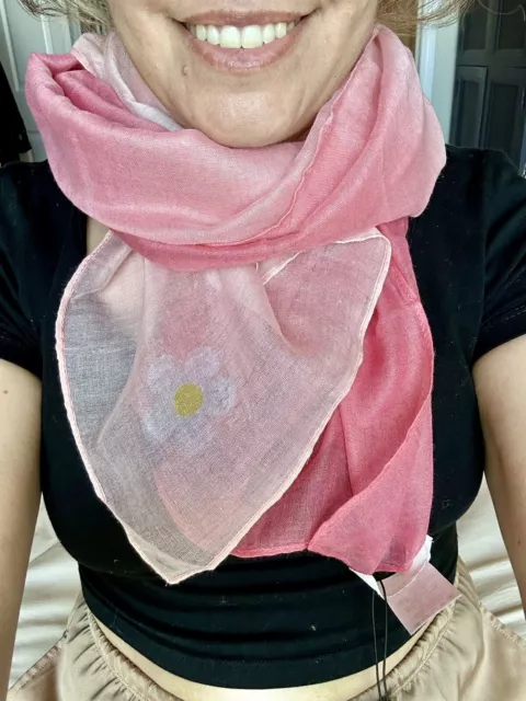 Daisy Marc Jacobs Sheer Two toned Ombre Pink Womens Scarf
