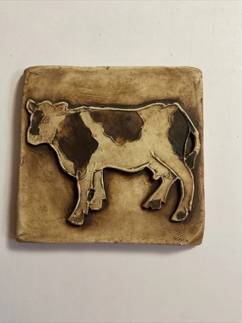 Hand Made Porcelain Art Tile Fireplace Surround Kitchen Backsplash Cow 4 X 4”