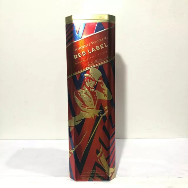 Johnnie Walker Red Label Empty Tin Box Richard Malone Limited Edition Design