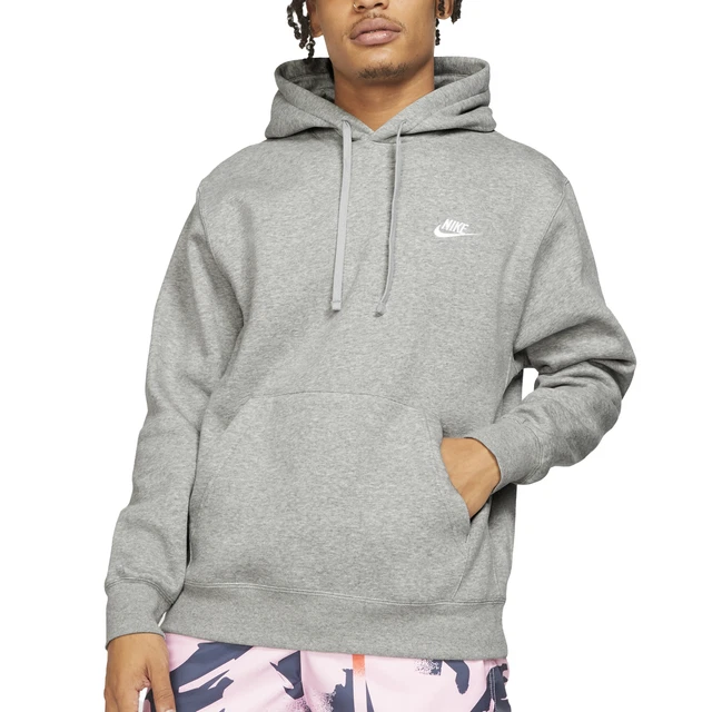 Nike Felpa con Cappuccio da Uomo Club Fleece Grigia Taglia S Cod BV2654-063