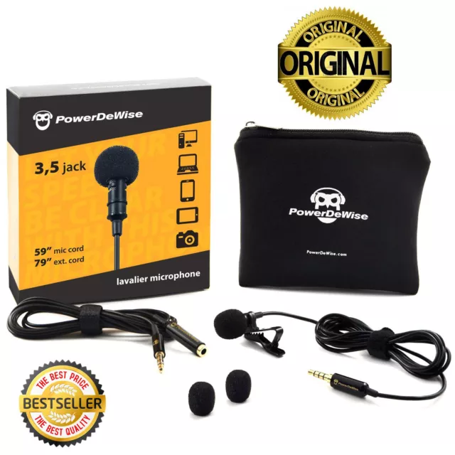 SALE! PowerDeWise Grade Lavalier Lapel Microphone, Perfect for Recording