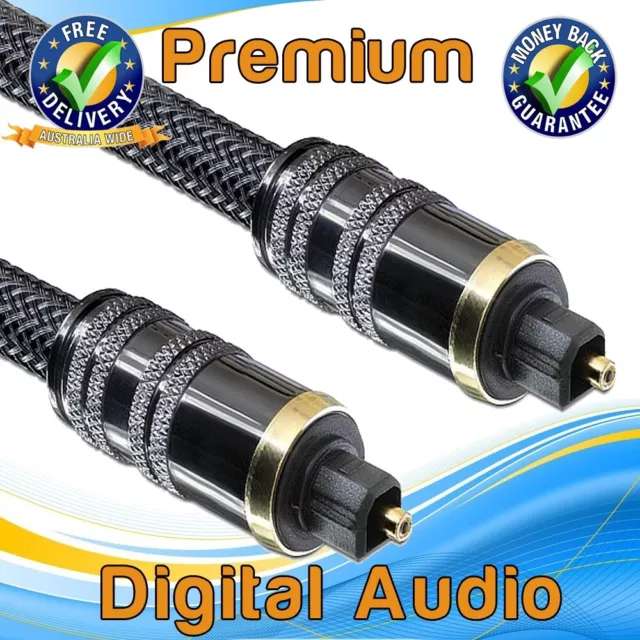 Ultra Premium Toslink Optical Fibre Cable Gold Plated 5.1 7.1 7.2 Digital Audio