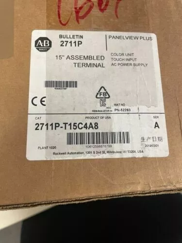 New Factory Sealed AB 2711P-T15C4A8 / A Panelview PLUS 2711P-T15C4A8 IN BOX