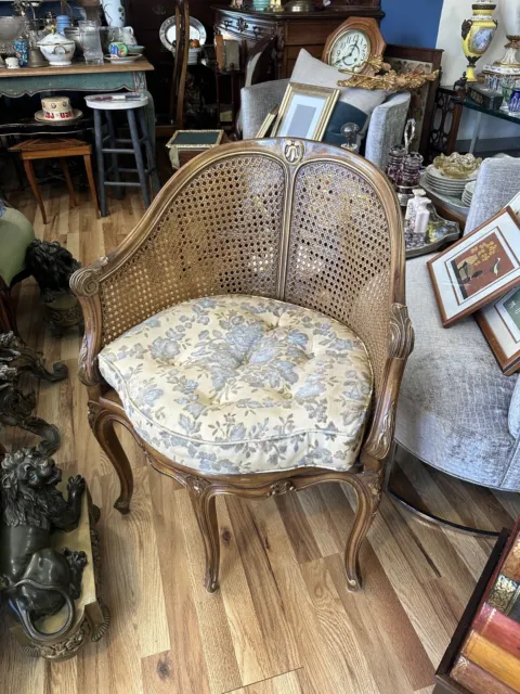 French Louis XV Cane Back Occasional Corner Chair