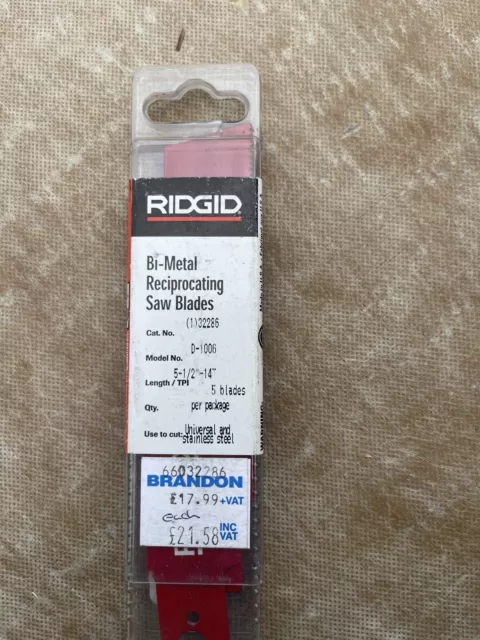 Ridgid 32286 Recip Saw Blades 5 1/2 - 14T