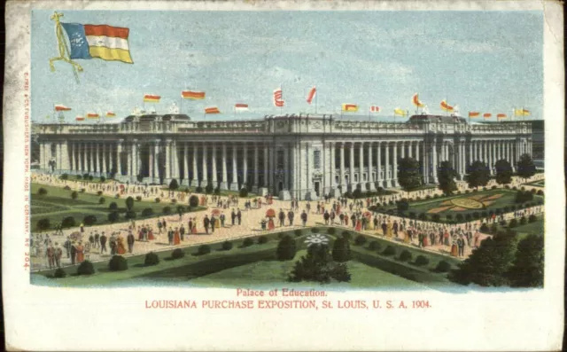 1904 St. Louis Expo Louisiana Purchase Palace Education Used Postcard