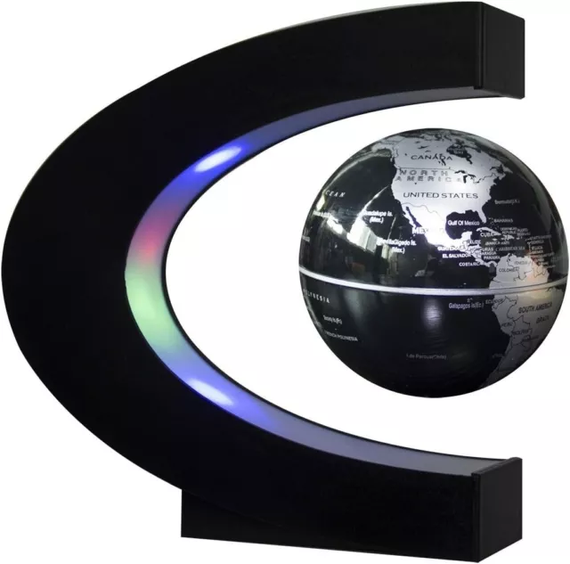 Estefanlo Floating Globe With Led Lights C Shape Magnetic Levitation Floating Gl