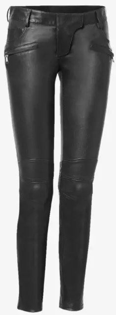 Womens Black Leather Pants Lambskin Custom made to order