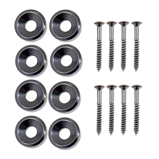 2 (8 Pieces) Electric Guitar Neck Joint Mounting Ferrules Bushings Black