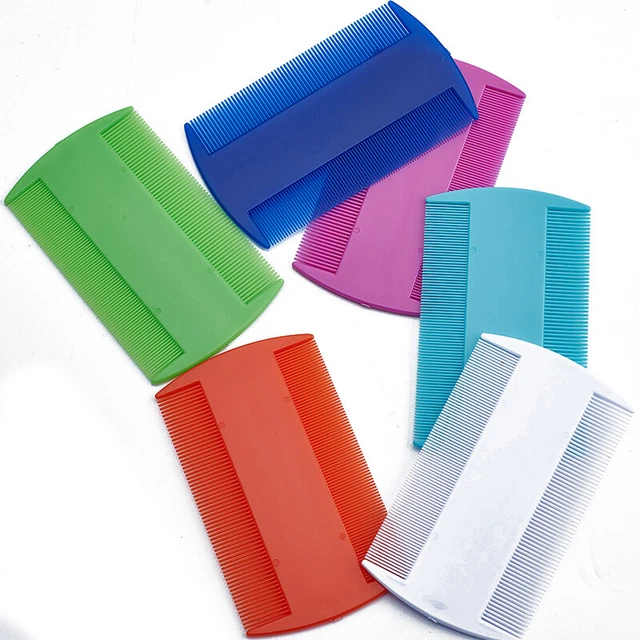 Plastic Double Sided Fine Tooth Head Lice Hair Pet Cat Dog Cleaning Supplie ^