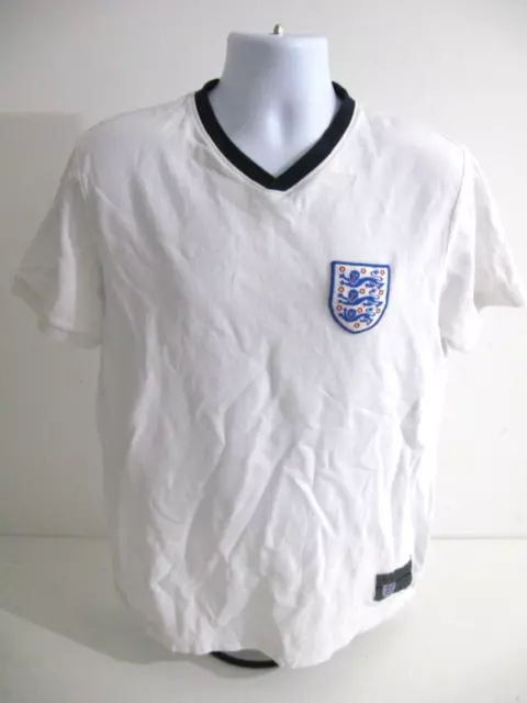 England Official Retro White Football Cotton Home Shirt Mens Xl