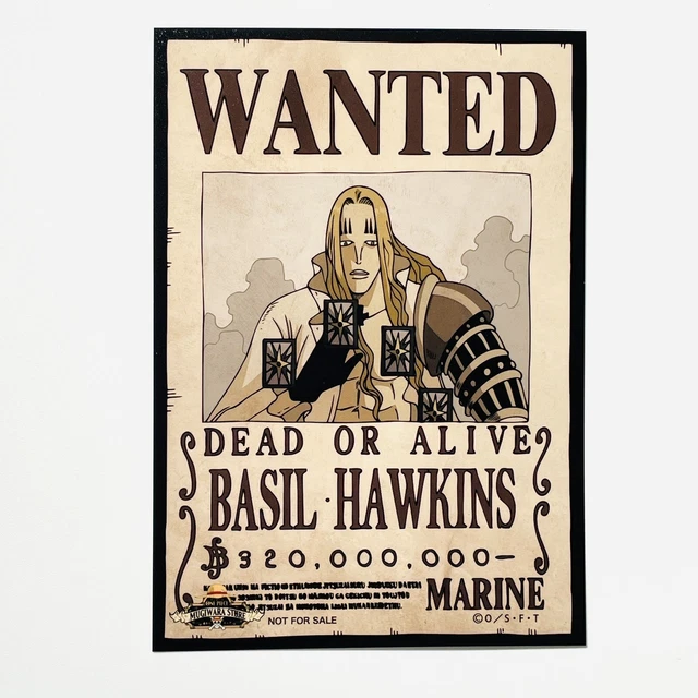 ONE PIECE WANTED POSTER Bromide Card 27 Basil Hawkins Mugiwara Store