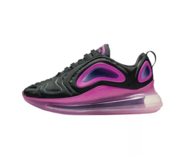 Size 5Y / 6.5 W Nike Air Max 720 (GS) Sneakers Black/Laser Fuchsia AQ3196-007