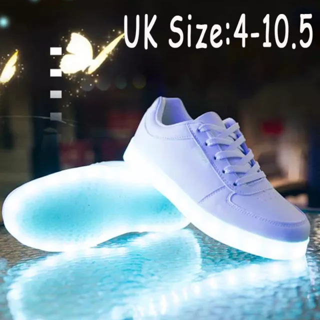 Mens LED Light Up Shoes Running Trainers Sports Party Sneaker Rechargeable