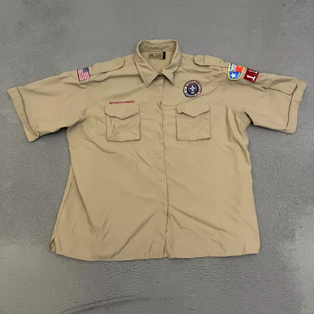 Boy Scouts of America Shirt Ladies Size 42/44 Beige Uniform