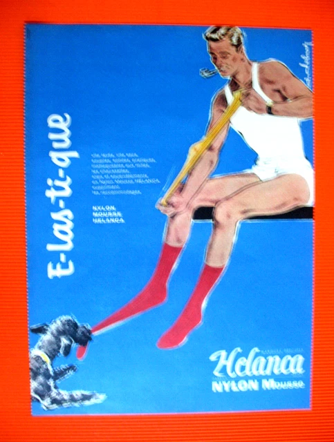 Helanca Press Advertisement Nylon Foam Socks Illustration Delmar Ad 1956