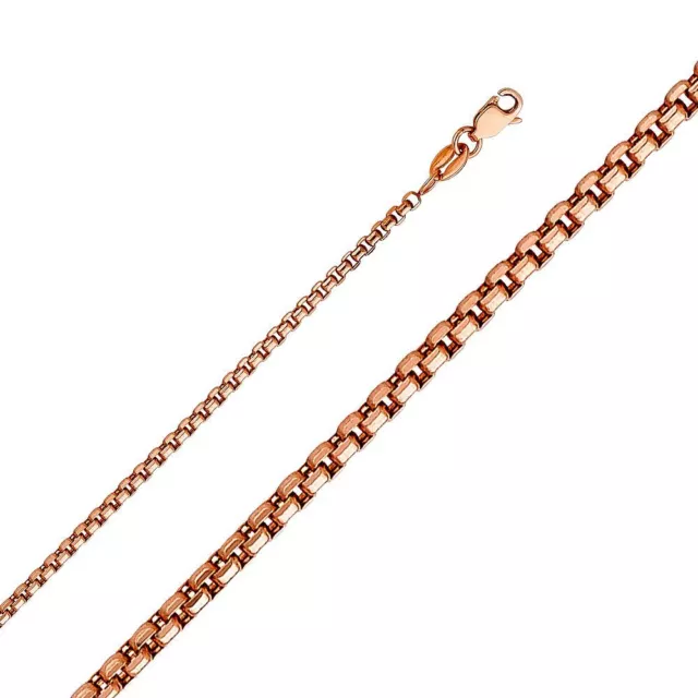 14K Gold 1.8mm Hollow Half Round Box Chain Necklace - Lobster Clasp 3