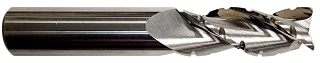 1/2" 3 Flute Carbide End Mill For Aluminum With Chipbreakers - .030 Radius