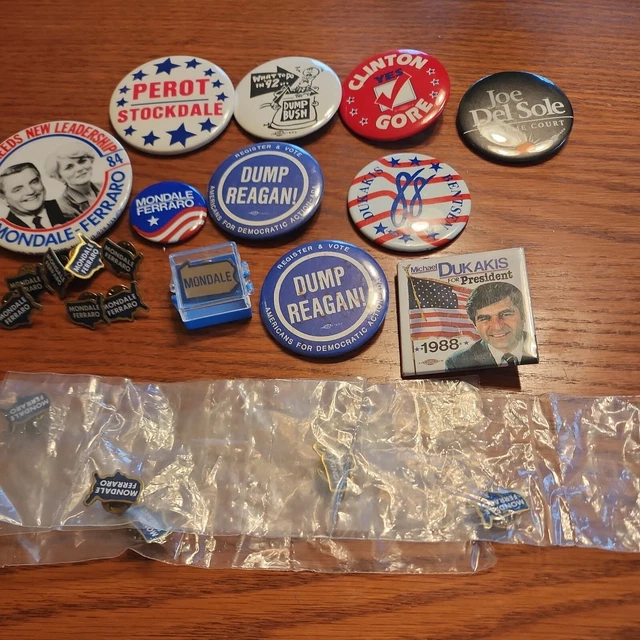 Lot of Vintage US Presidential & Political Campaign Pins Buttons Democrat