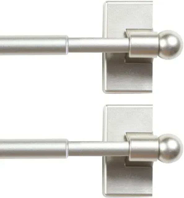 H.VERSAILTEX 2 Pack Magnetic Curtain Rods for Metal Doors Top and Bottom Multi-U
