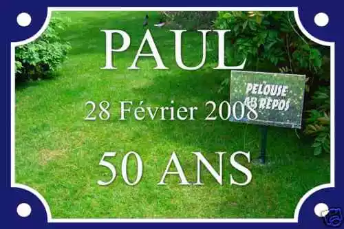 PLAQUE de RUE PERSONNALISABLE 100 % ALU 20X30cm avec Photo/Logo Épaisseur 1,15mm