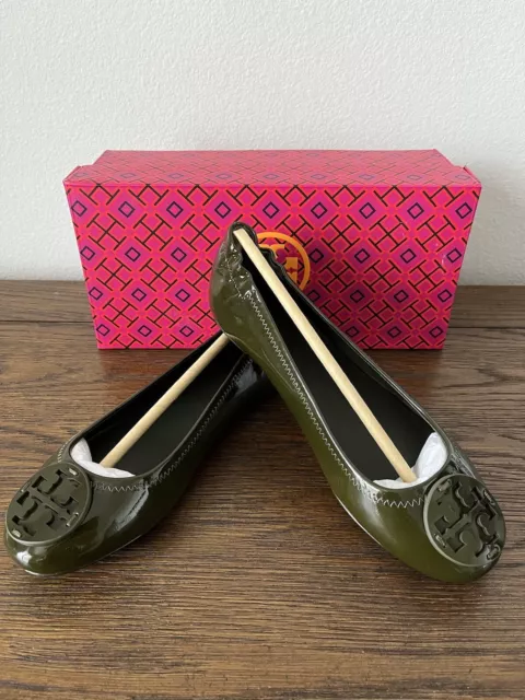 NIB $228 Tory Burch MINNIE Leccio TRAVEL BALLET 7.5