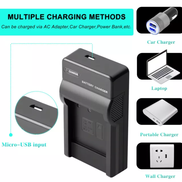 2× NP-BN1 Battery For Sony CyberShot DSC-QX10 QX100 W310 T110 TX55 + USB Charger 3