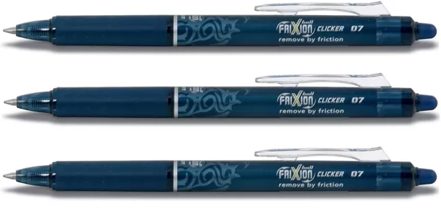 Lot de 3 recharges pour stylo encre effaçable bleu turquoise Frixion Ball  PILOT