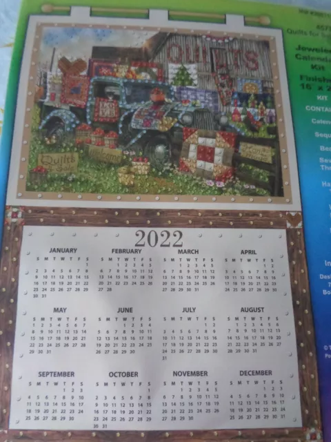 Design Works 2022 Felt Jeweled Calendar Kit Quilts For Sale Truck 16" X 24"