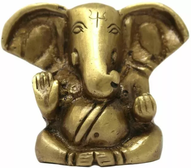 Small Lord Ganesh Brass Statue Moorti Idol Temple Ganesha Hindu God India Home