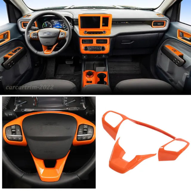 Orange Interior Central Control Air AC Cover Trim Kit For Ford Maverick 2022-23